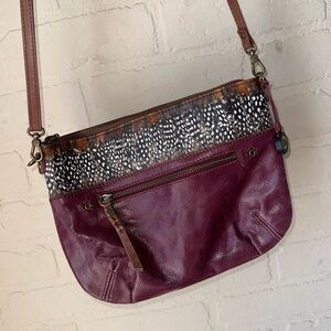 The Sak purse Oleta Leather Boho Burgundy plum Crossbody Bag like new